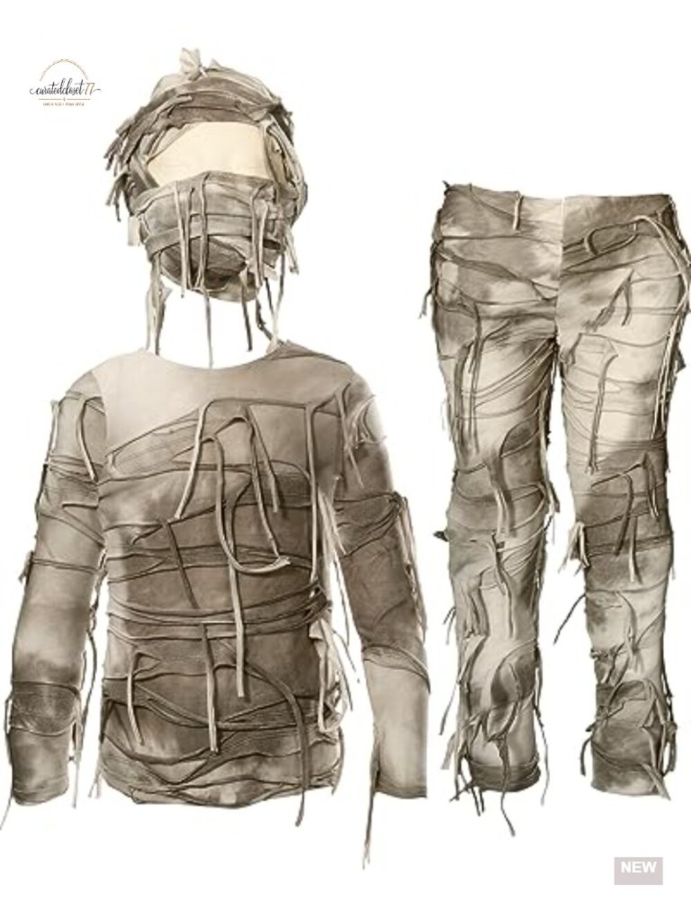 Mummy Halloween Costume for Kids Boys Girls Party Cosplay Outfit Set Polyester